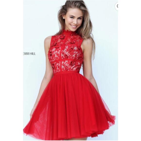 SHERRI HILL NWT Blush Pink Lace Mini Dress, Size 8 - Picture 4 of 16